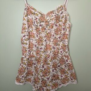 Victoria's Secret Floral Camisole romper in Pink and White
